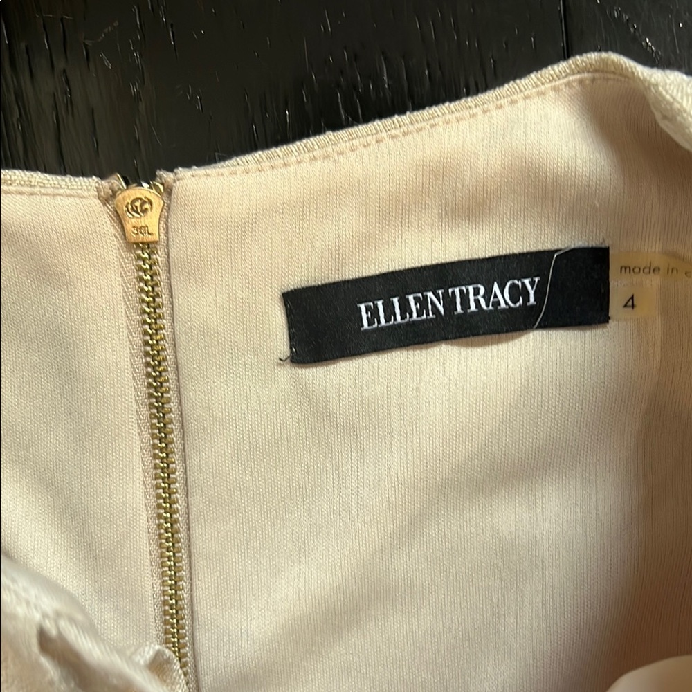 Ellen Tracy Cream Sheath Mini Dress for Work - Picture 3 of 8